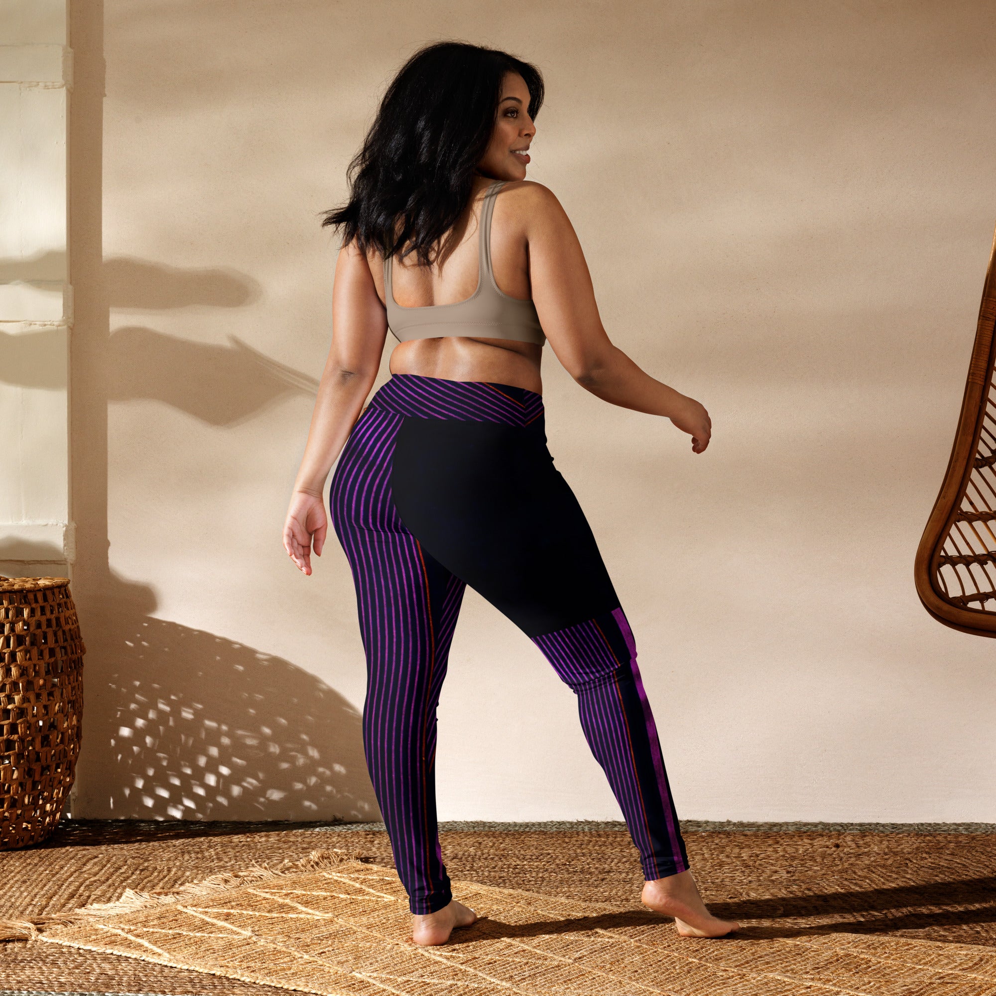 Dance Leggings. Yoga Pants. Gym or Workout High Waist Leggings. "Peppermint" Streetwear by WickedYo.